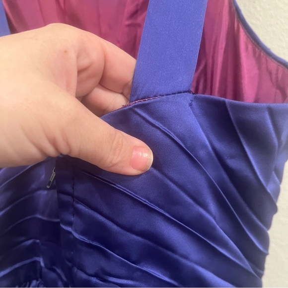 Vintage gem! Neiman Marcus purple/blue black pleated mini dress fits size small - Picture 7 of 15